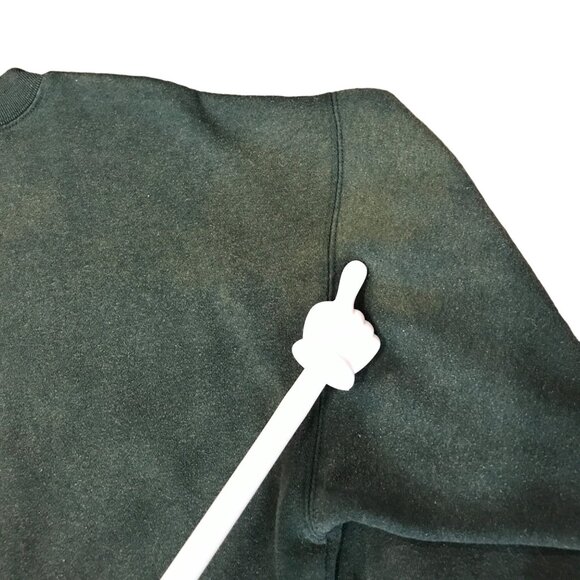 Vtg Limited Jeans Pullover Sweatshirt M Green Embroidered Plaid Logo y2K 90s - Picture 4 of 10